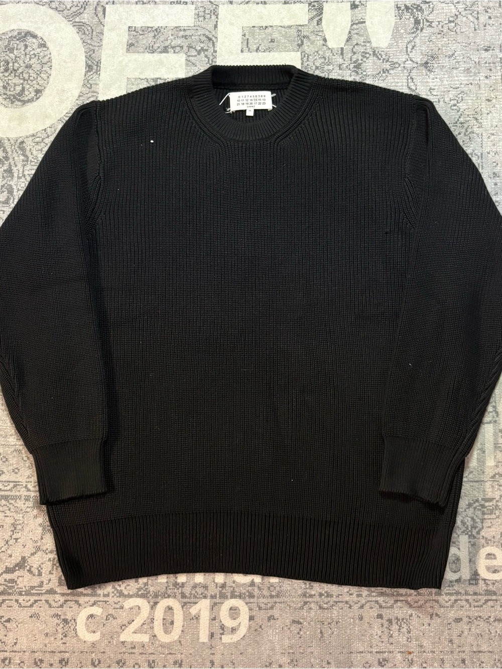 Maison Martin Margiela Black Ribbed Crewneck Knit